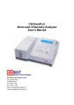 CliChemFLC Semi-auto Chemistry Analyzer User's Manual