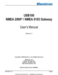 USB100 NMEA 2000® / NMEA 0183 Gateway User's Manual