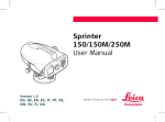 Sprinter 150/150M/250M User Manual