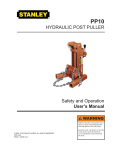 HYDRAULIC POST PULLER Safety and Operation User's Manual