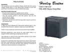 User manual HB-40B Bass Amplifier