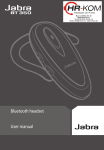 Bluetooth headset User manual - HR
