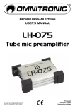 USER MANUAL LH-075 Tube mic preamplifier