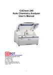 CliChem 240 Auto Chemistry Analyzer User's Manual