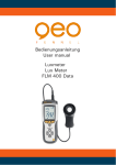Bedienungsanleitung User manual Luxmeter Lux - geo