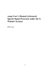xassp User's Manual (Advanced Speech Signal Processor under the