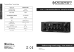 PA-225BT Endstufe mit MP3/BT Player Bedienungsanleitung / User