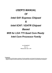 USER'S MANUAL Of Intel G41 Express Chipset & Intel ICH7 / ICH7R