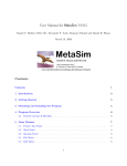 User Manual for MetaSim V0.9.5