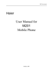 Haier User Manual for M201 Mobile Phone