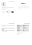 Table of Contents USER MANUAL