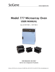 Model 777 Microarray Oven User Manual