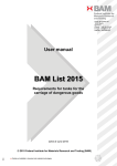 User manual - BAM List 2015 - Requirements for tanks for the