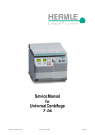 Service Manual for Universal Centrifuge Z 306