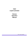 72UV Liquid Laminator Owners Operation Manual