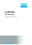 CLIPSTER DCI Mastering Supplement User Guide (Version 5.5)