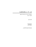 LAPACK++ v.1.0, High Performance Linear Algebra User's Guide