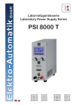 User Guide Laboratory Power Supply Series PSI 8000 T