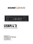 Sound Devices USBPre 2 - User Guide and Technical Information