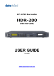 HDR-200 USER GUIDE