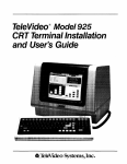 Te/eVideo® Model925 and User's Guide