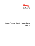 Sygate Personal Firewall Pro User Guide