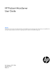 HP ProLiant MicroServer User Guide