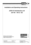 Installation and Operating instructions JUDO UV