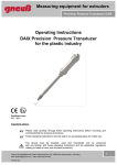 Measuring equipment for extruders Operating Instructions