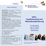 HPLC: Troubleshooting und Methodenoptimierung 21.04.2015