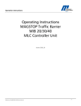 Operating Instructions MAGSTOP Traffic Barrier MIB 20/30/40 MLC