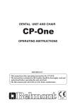 OPERATING INSTRUCTIONS DENTAL UNIT AND CHAIR