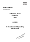 GEIGER-Funk Automatic Radio Controller 230V GF0024 Installation