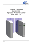 Operating Instructions MAGNETIC High Door Pedestrian Barrier