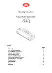 Operating Instructions Vacuum Sealer System VC11