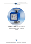 Installation and Operating Instructions Variable area flow meters SGM