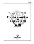Operating Instructions for XL-160 and XL-180 To