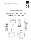 Operating Instructions Type 216 / 225 / 240G / 240S / 240E