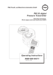 PM 3X digital Pressure Transmitter Operating Instructions 9499-040