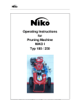 Operating Instructions for Pruning Machine NIKO I Typ