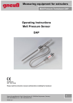 Measuring equipment for extruders Operating Instructions