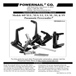 POWERNAIL 445LSW Use and Care Manual