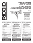 RIDGID R7122 Use and Care Manual