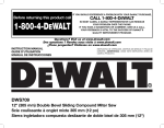 DEWALT DWS709 Use and Care Manual