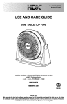 none TF-810S Use and Care Manual