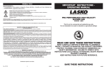 Lasko 4905 Use and Care Manual