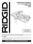 RIDGID R4040S Use and Care Manual