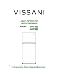 Vissani HVDR430SE Use and Care Manual