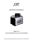 SPT KI-15 Use and Care Manual