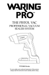 Waring Pro PVS1000 Use and Care Manual